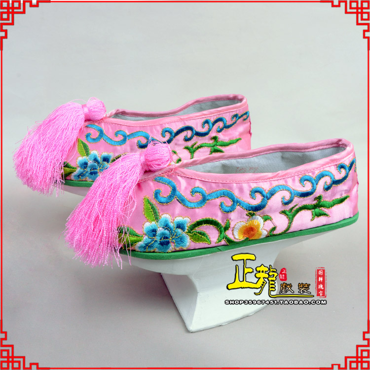 彭阳京越剧戏鞋花盆底清朝皇后贵妃宫女花盆底 旗鞋