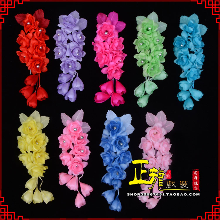 彭阳鬓花头饰小花头花 真丝绢花