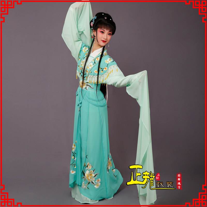彭阳青衣水袖戏服演出服 云肩花旦衣
